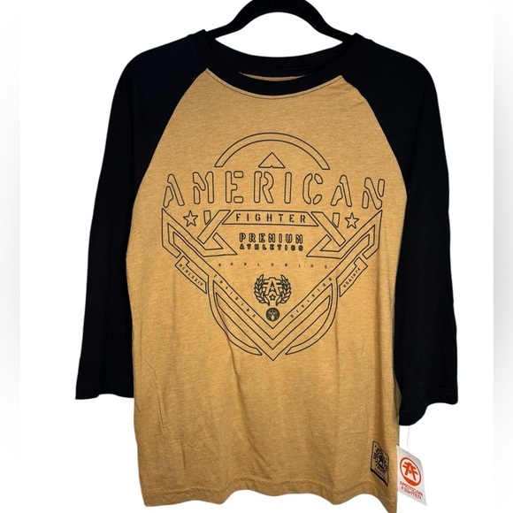 NWT American Fighter Men’s 3/4 Sleeve Raglan Faulkner Shirt Size Small - Picture 2 of 10